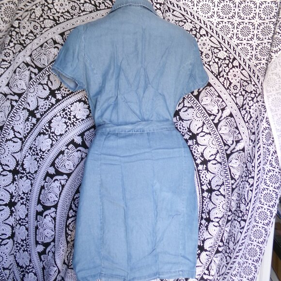 Active USA SS Button Down Denim Dress Sz L - Picture 5 of 8